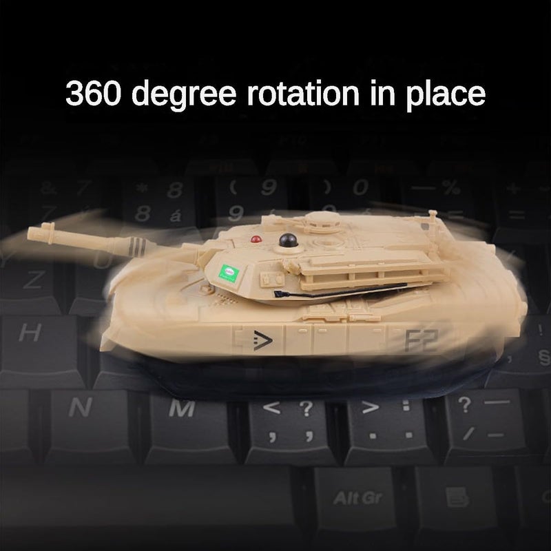 KALASU Remote Control Tank, 2.4GHz 9-Channel RC Combat Vehicle with Sound, Lights, Rotating Turret. Children's Military Toy for Boys and Girls (Yellow) - Image 2